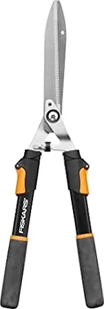 Fiskars Teleskop-Heckenschere, SoftGrip-Griffe, Hochwertige Stahl-Klingen, Länge: 63 - 83 cm, Schwarz/Orange, HS13, 1027527