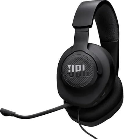 JBL Quantum 100M2 Kabelgebundenes Over-Ear Gaming Headset mit JBL QuantumSOUND Signature, 3,5-mm-Klinke, Multi-Plattform-Kompatibilität und abnehmbarem Mikrofon mit Stummschaltungsoption, Schwarz