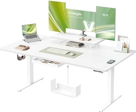 VASAGLE Höhenverstellbarer Schreibtisch, 160 x 80 cm, USB-C-Anschluss