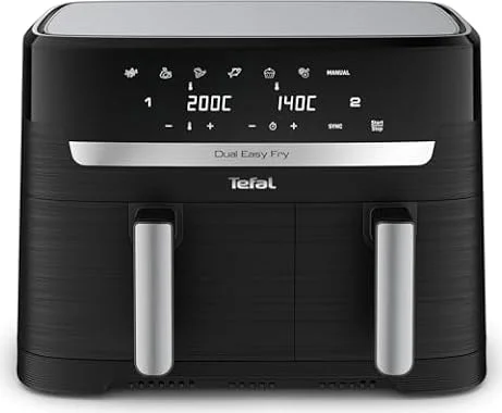 Tefal Dual Easy Fry Heißluftfritteuse 8,3 L mit 2 Kammern