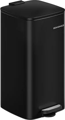 SONGMICS Mülleimer Küche, 30 Liter Tretmülleimer, Stahl, Softclose