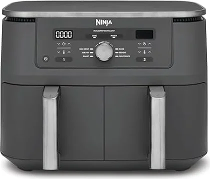 Ninja Dual Zone Digital Air Fryer, 2 Schubladen, Metallic Grau DZ400EU