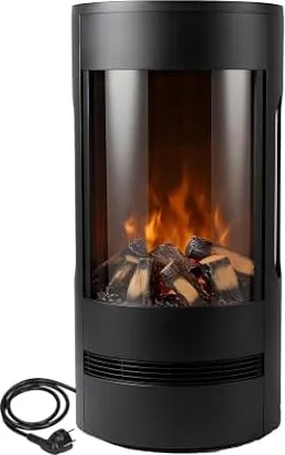 Elektrokamin - Olaf - 2000 Watt Heizung - Freistehender runder Kamin - kein Schornstein erforderlich