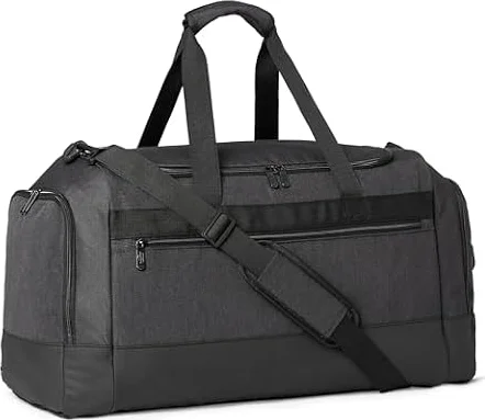 Amazon Basics Reisetasche, 63,5cm, Leicht, mit Schuhfach und Nassfach, Sporttasche für Reisen und Fitnessstudio, Schwarz