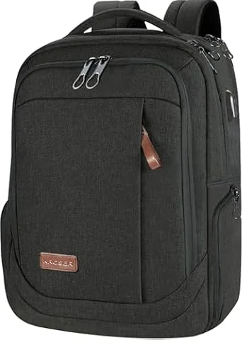 KROSER Laptop Rucksack 17,3 Zoll Handgepäck Für Damen/Herren Schwarz