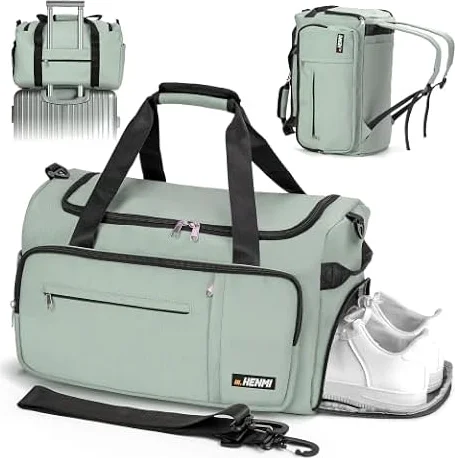 HENMI 43L Sporttasche & Reisetasche für Herren und Damen(Grün)