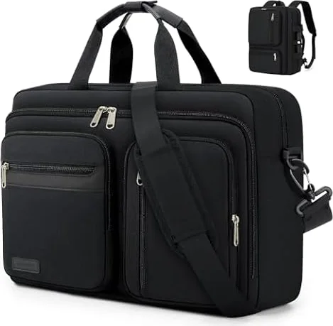 RAINSMORE 17,3 Zoll Laptoptasche Arbeitstasche Herren 2-in-1 Rucksack
