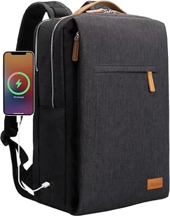 Hp hope Laptop Rucksack Business Rucksack Damen, Schwarz Rucksäcke Herren 15,6 Zoll Laptop, 22L Handgepäck Reisetasche mit USB-Anschluss, Wasserdicht Backpack Reisen Arbeit Flugzeug