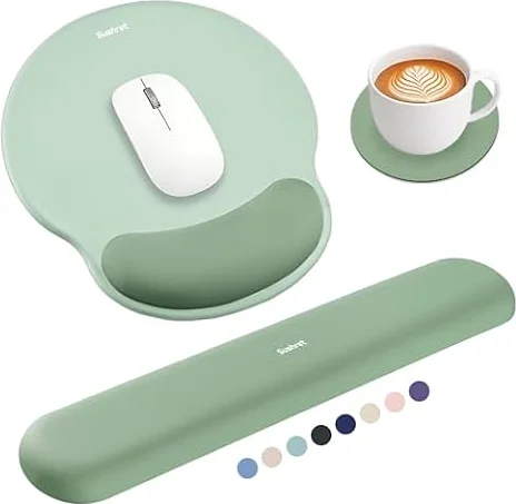 Sushret Mauspad & Tastatur Handballenauflage Set, Memory-Schaum + Gelkissen