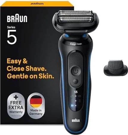 Braun Rasierer Herren Elektrisch Series 5, Rasierapparat, 52-B1200si, Blau
