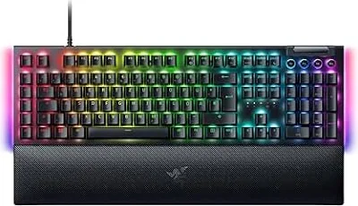 Razer BlackWidow V4 - Mechanische Gaming-Tastatur Chroma RGB (Mechanische Green Switches, 6 eigene Makro-Tasten, Doubleshot-ABS-Tastenkappen) QWERTZ DE-Layout | Schwarz