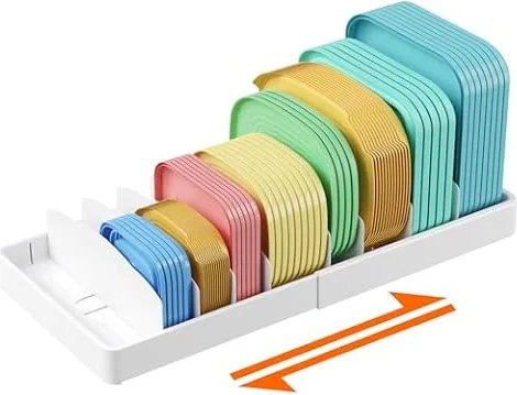 Lifewit Küchen-Schrank-Organizer für Frischhaltedosen-Deckel mit 9 Fächern