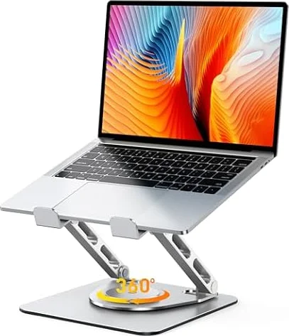 Glangeh 360° Drehbarer Laptop Ständer Höhenverstellbar mit Zweifachstütze