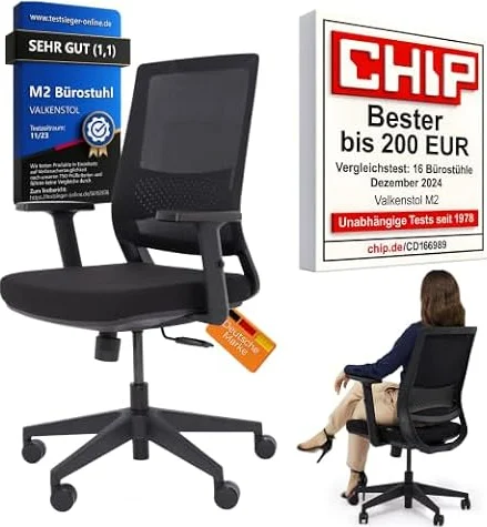 VALKENSTOL M2 Bürostuhl Ergonomisch TESTSIEGER - Büro & Home Office Chair