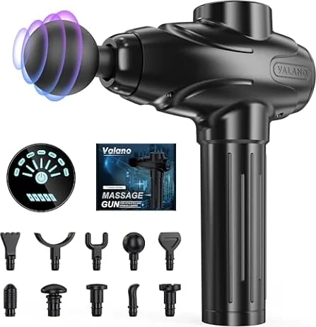 Massagepistole, Massagegeräte Masagegäret Pistole Mit 10 Massageköpfen Massage Gun Percussion Muskel Massagegerät mit 7 Geschwindigkeiten Einstellbar Masagepistoll Massage Pistole (1)