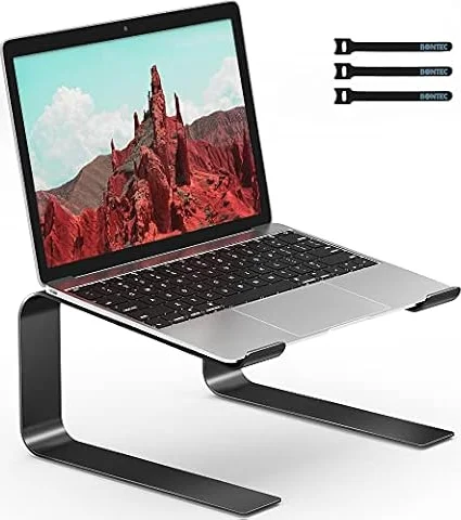 BONTEC Ergonomischer Laptop Ständer für Schreibtisch, 10-17,3 Zoll, Schwarz
