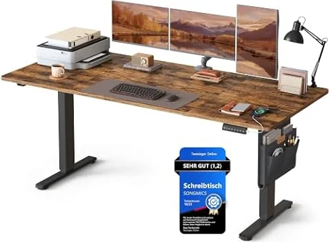 SONGMICS Höhenverstellbarer Schreibtisch 180 x 80 cm