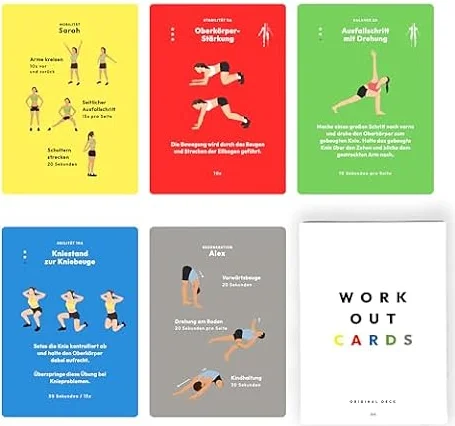 Workout Cards Original Deck – Premium Trainingssystem | Motivation und Abwechslung: 100+ Übungen ohne Geräte | Hochwertiges Design und Kartenqualität | Für die tägliche Routine geeignet