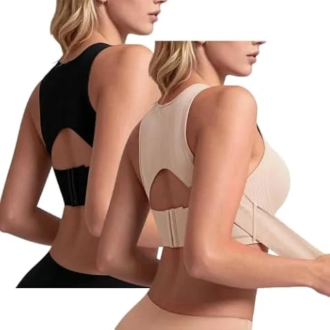 Bügelloser Push Up BH Damen 2er 90d Sport Bh Sport-Bhs Mit Starkem Halt Push Up Hoher Seitenhalt Gegen Seitenbrust Stabil Auch Bei Körperlichen Aktivitäten Geeignet Zuhause Yoga Spaziergänge 4XL 105g