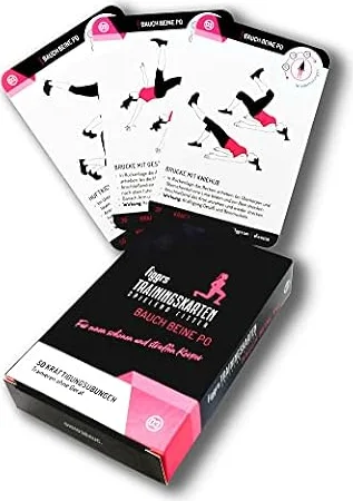 figgrs® Bauch Beine Po - 57 Trainingskarten mit 50 Bodyshaping Fitness Übungen für einen schlanken & Straffen Körper I Sport ohne Gerät zuhause & überall durchführbar I Von Anfänger bis Profi