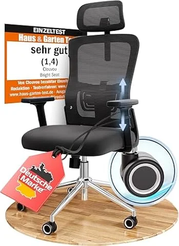 CLOUVOU BrightSeat Bürostuhl Ergonomisch [TESTSIEGER]