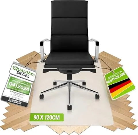 Kernburg Bodenschutzmatte für Bürostühle 90x120 cm transparent, rutschfest