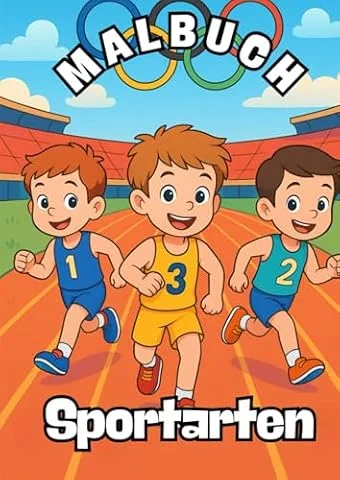 Malbuch Sportarten: Kinder Malbuch, ab 4 Jahre, Sportarten, Sport, Kindergarten, Vorschule, Malbuch für Jungen