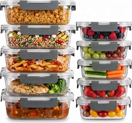uandu Glasbehälter mit Deckel 20-teilig – Meal Prep Boxen Glas