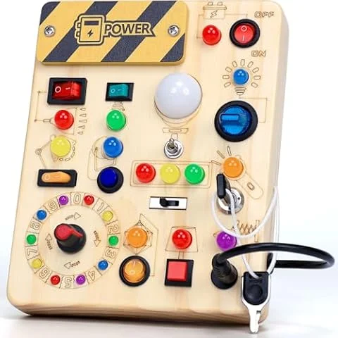 EchoToys Montessori Spielzeug Busy Board ab 1 Jahr Activity Board aus Holz