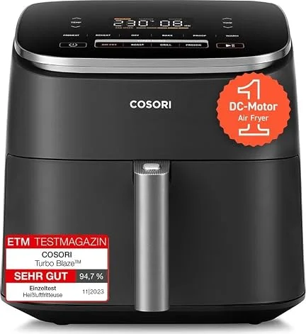 Cosori Airfryer, Turboblaze, 9-in-1 6L Heißluftfritteuse
