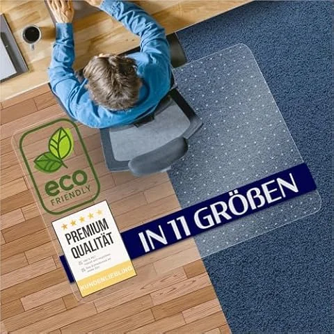 Bodenschutzmatte aus PET für Hartböden - transparent 90x120 cm