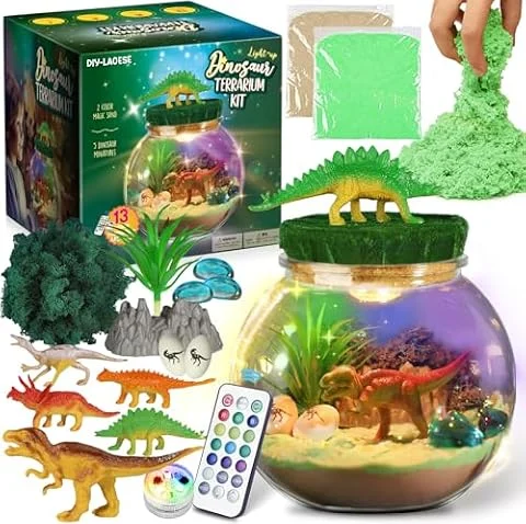 Dinosaurier Spielzeug Terrarium Set, Geburtstagsgeschenk Junge 4-12 Jahre