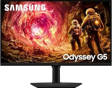 Samsung 27 Zoll Odyssey G50F Gaming Monitor, PC-Bildschirm mit IPS-Panel, 2.560 x 1.440 Pixel (QHD), 180 Hz, 1 ms (G/G), AMD FreeSync Premium, NVIDIA G-Sync, HDR10, LS27FG502EUXEN