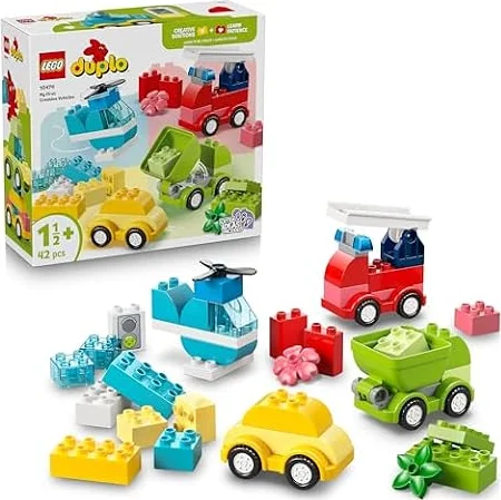 LEGO DUPLO Kreative Fahrzeuge - Lernspielzeug zum Sortieren für Kleinkinder - Autos und Lastwagen - Spielset für Feinmotorik - Geschenk für Babys, Jungen und Mädchen ab 1 Jahr - 10474