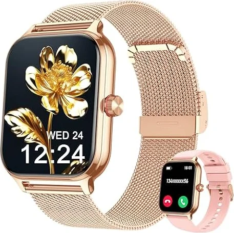 Blutdruck Smartwatch Damen Telefonfunktion für Apple Samsung Huawei Xiaomi