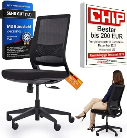 VALKENSTOL M2 Bürostuhl Ergonomisch TESTSIEGER - Büro & Home Office Chair