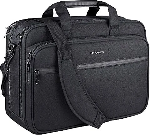 KROSER 18" Laptoptasche Aktentasche Passt bis zu 17,3 Zoll Laptop, Schwarz