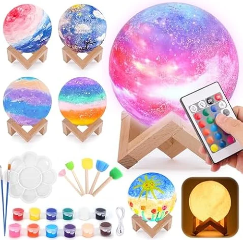 Bastelset Kinder ab 6-10 Jahre: Geschenk für Mädchen Mondlampe Malset