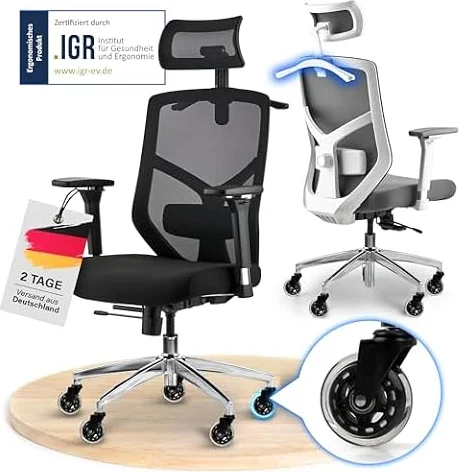 ELITESEATS Bürostuhl Ergonomisch [TESTSIEGER] Schreibtischstuhl Mesh 150 kg