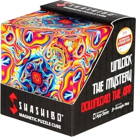 Shashibo Formwechsel-Box – Preisgekrönter, patentierter Zappelwürfel mit 36 Seltenerdmagneten – lässt Sich in über 100 Formen verwandeln (Spaced Out)