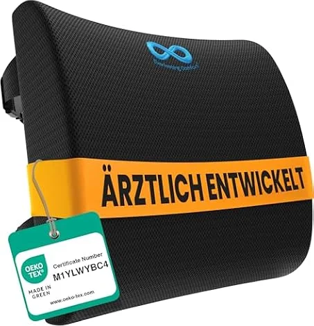 Everlasting Comfort Memory-Foam Kissen ergonomisch – Sitzkissen & Rückenkissen für Bürostuhl & Auto – Orthopädische Unterstützung für Haltung, Wirbelsäule, Steißbein & Lendenbereich