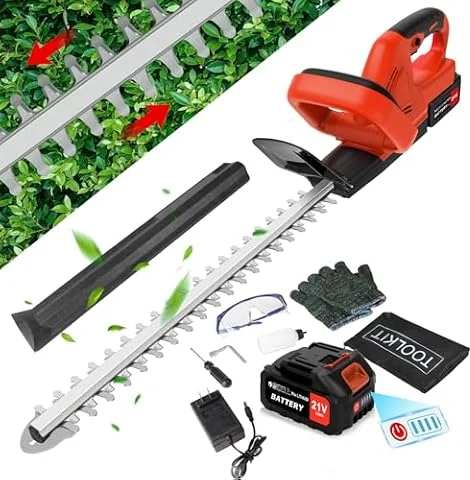 22-Zoll Heckenschere Akku, 1 x 3000 mAh Akku & Ladegerät Heckenschere