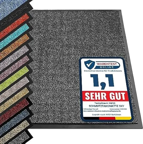 etm® Schmutzfangmatte - Note 1,6: Sieger Preis-Leistung - Fußmatte in vielen Größen - Türmatte Fußabstreifer für Haustür innen und außen (Anthrazit-Schwarz, 120x180 cm)